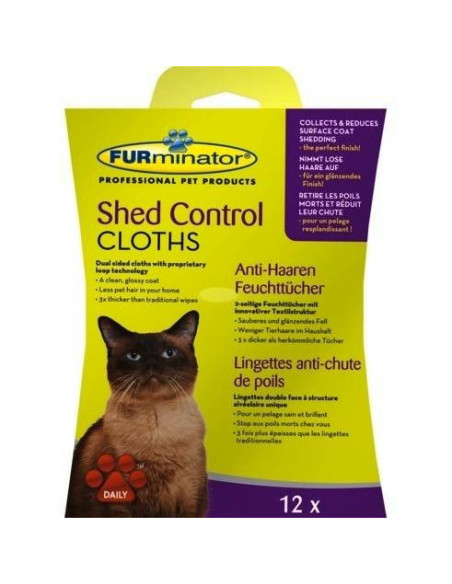 Paños Húmedos Antipelo Furminator para gato