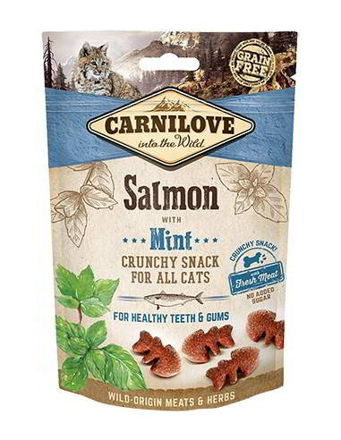 Snack Carnilove Crunchy salmón y menta gato