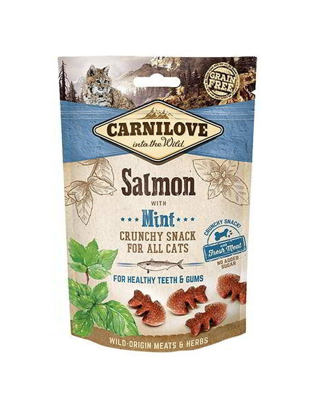 Snack Carnilove Crunchy salmón y menta gato