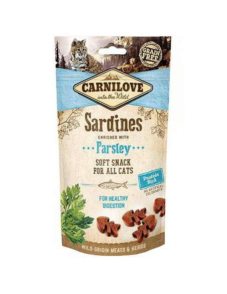 Snack Carnilove Semihúmedo Sardinas con Perejil gato