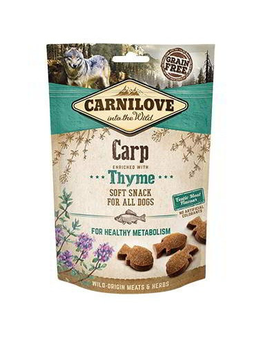 Snack Carnilove Semihúmedo Carpa con Tomillo perros