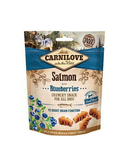 Snack Carnilove Crujiente salmón con arándanos perros