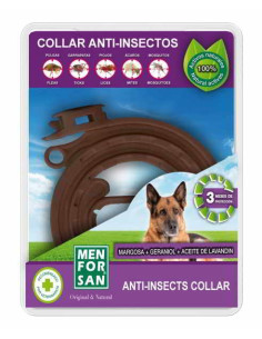 Collar anti-insectos para perros con margosa, geraniol y lavandino menforsan