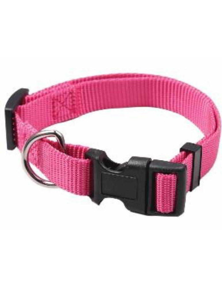 Collar Nylon Ajustable Rosa para perros