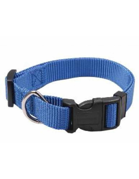 Collar Nylon Ajustable Azul para perros