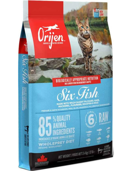 Orijen 6 Fish con pescado para gatos