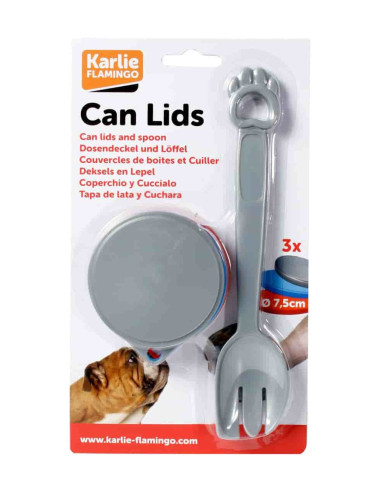 Packs 3 tapas y cuchara para comida húmeda