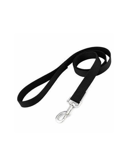 Correa Nylon Liso Negro para perros