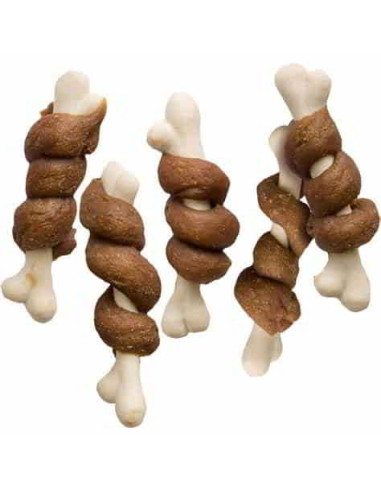 Huesos de calcio envueltos en conejo