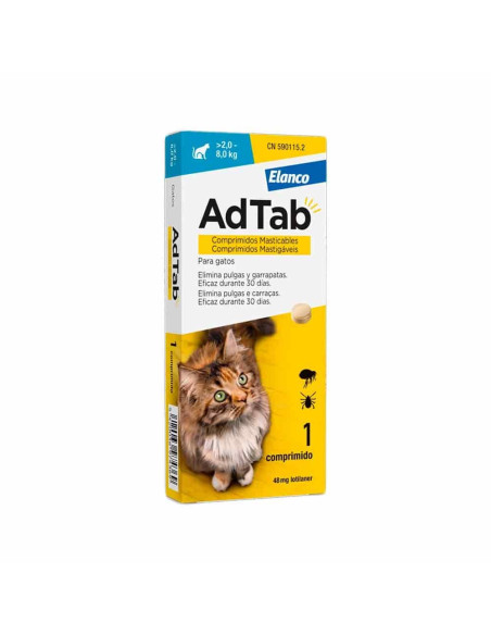 Adtab comprimido masticable antiparasitario 2-8 kg