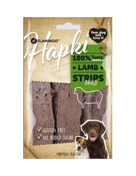 Tiras carne de cordero para perros