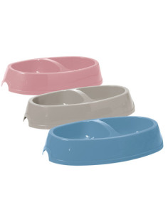 Comedero de plástico oval para perros y gatos