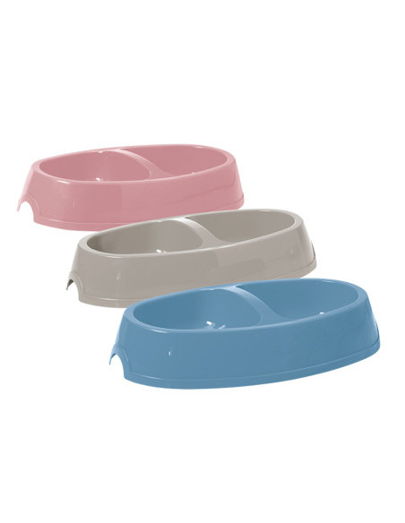 Comedero de plástico oval para perros y gatos