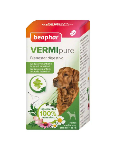 Vermipure Repelente interno natural para perro mediano y grande