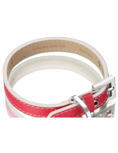 Collar Oxford Saffiano Fucsia