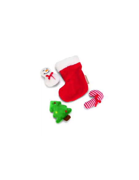 Calcetín de navidad con regalos para gatos