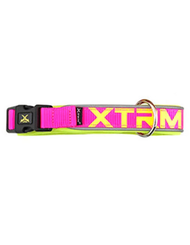 Collar Xtrm Nylon Neon Reflectante Fucsia
