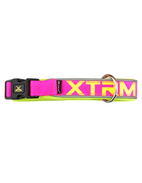 Collar Xtrm Nylon Neon Reflectante Fucsia