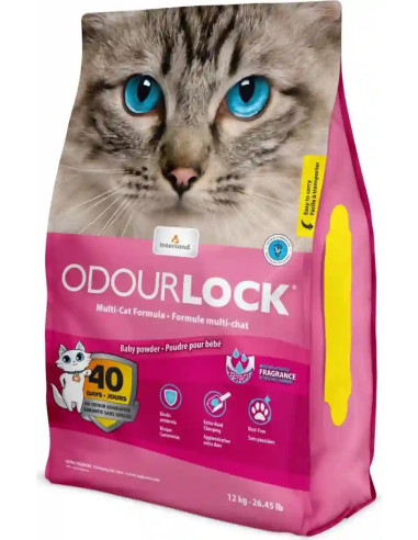 Arena Ultra Aglomerante Odourlock Talco Bebe