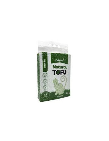 Arena de tofu con olor te verde