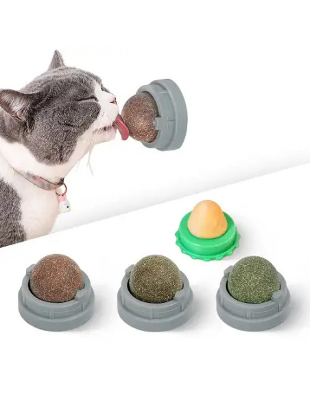 Juguete Adhesivo con Bolas de Catnip para Gatos