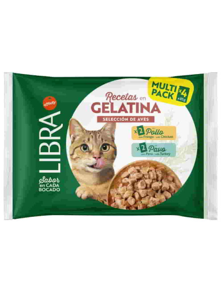 Multipack Libra Pollo y Pavo Gelatina para gatos